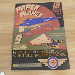 House of Marbles Paper Planes Kit Fold Fly 18 Sheets VINTAGE Retro Aeroplanes
